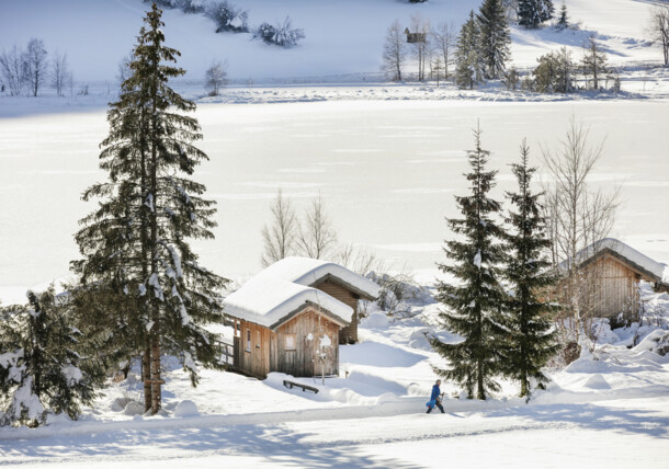     Zimná krajina pri jazere Weissensee 